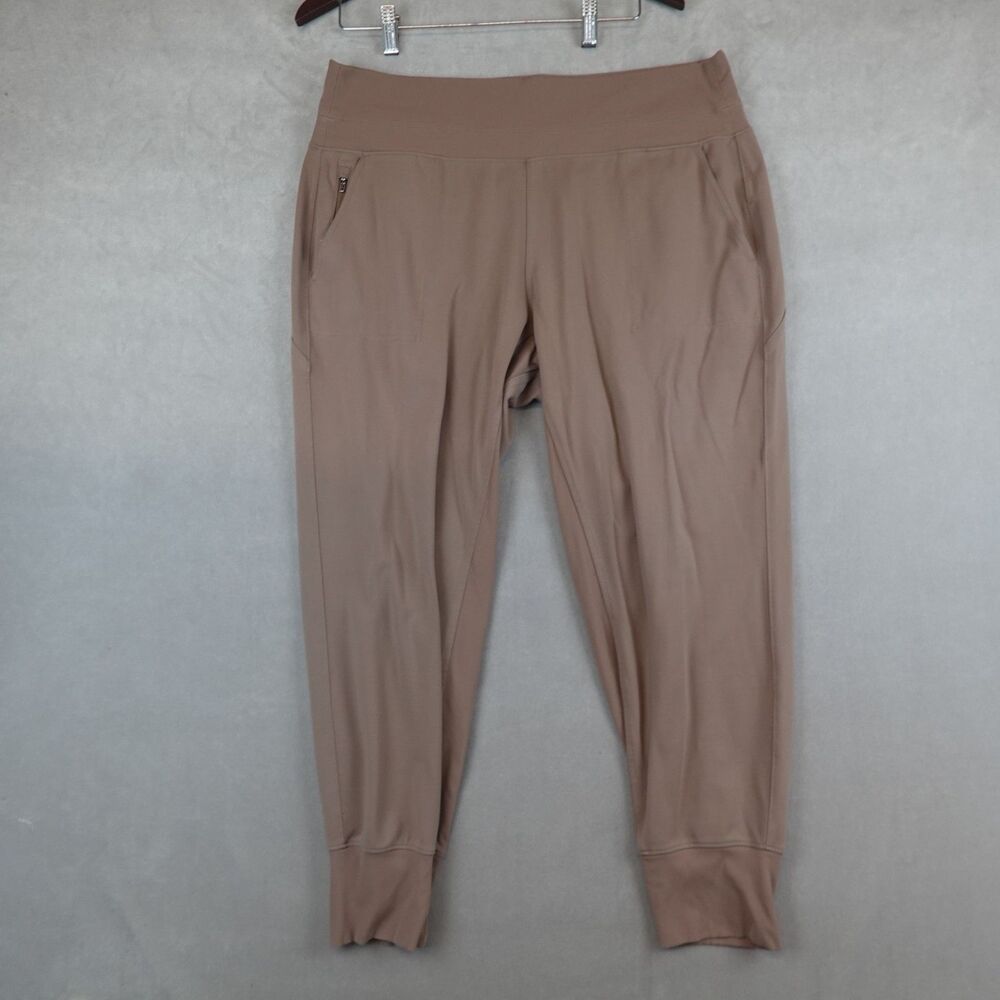 Athleta Venice High Rise Jogger Womens Size XL Beige Ribbed Athletic Pants